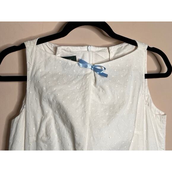 LAUREN by Ralph Lauren Women's White Eyelet Sleeveless Dress Size 8 - Picture 4 of 6
